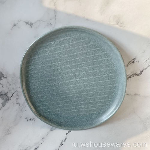 Голубая реактивная глазурь Посуда неправильной формы
